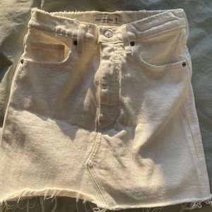 Abercrombie & Fitch White Denim Mini Skirt